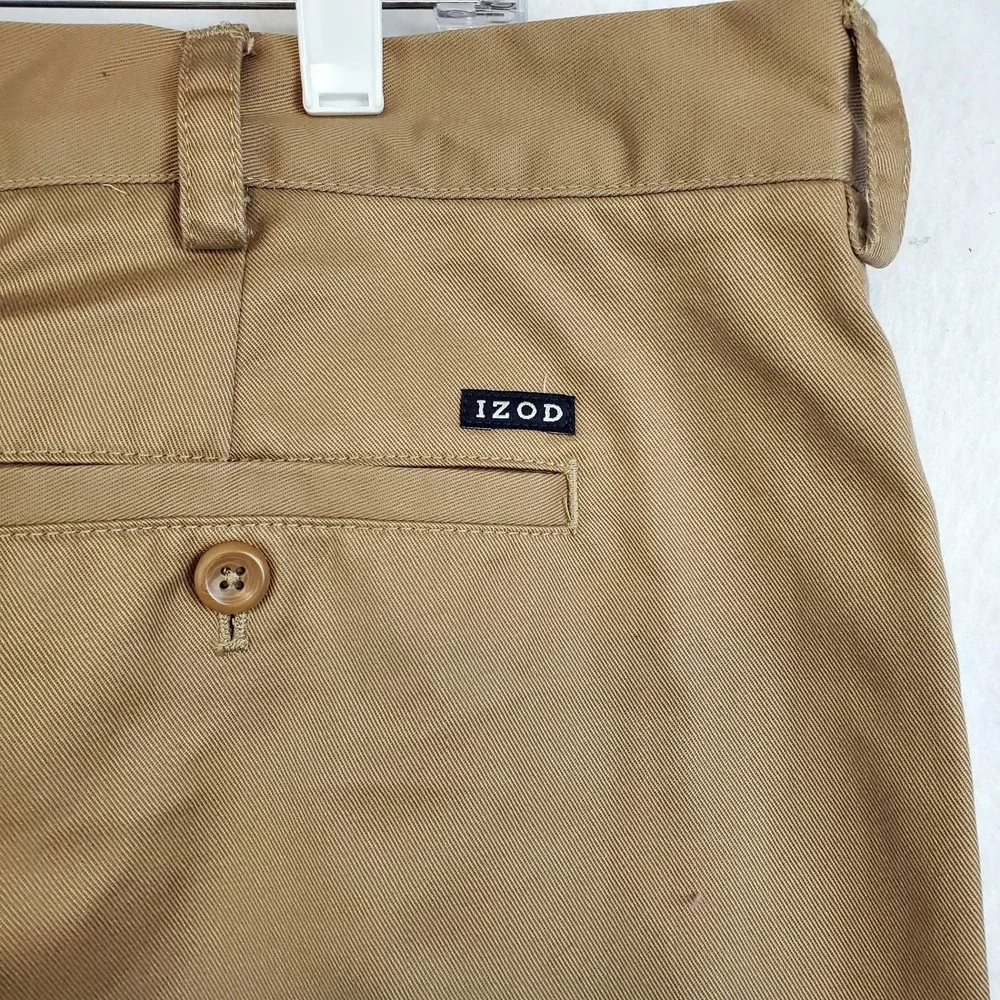 IZOD American Chino Khaki Tan Classic Fit 100% Cotton Men's Size 42x32